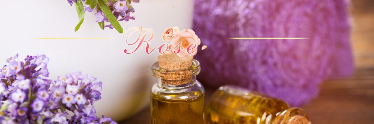 Lavender flowers with essential oil, close-up.